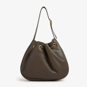 Saint Laurent YSL Women Paris VII Small Hobo in Grained Leather-Dark Green