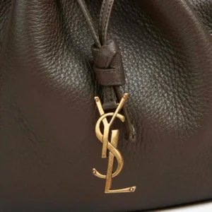 Saint Laurent YSL Women Paris VII Small Hobo in Grained Leather-Dark Green