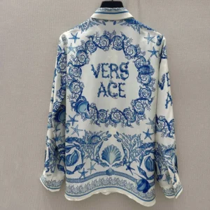 Versace Women Underwater Barocco Crêpe Fitted Shirt 1020959