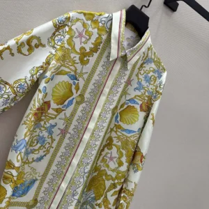 Versace Women Underwater Barocco Silk Shirt 1001360