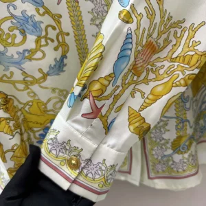 Versace Women Underwater Barocco Silk Shirt 1001360