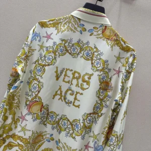 Versace Women Underwater Barocco Silk Shirt 1001360
