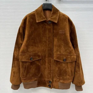 Miu Miu Women Suede Blouson Jacket MPV94017PWF0401