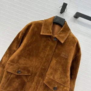 Miu Miu Women Suede Blouson Jacket MPV94017PWF0401