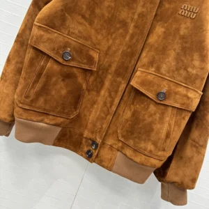 Miu Miu Women Suede Blouson Jacket MPV94017PWF0401