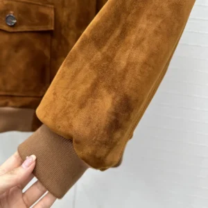 Miu Miu Women Suede Blouson Jacket MPV94017PWF0401