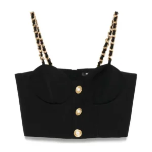 Balmain Women Top Mit Kettenriemen-Black