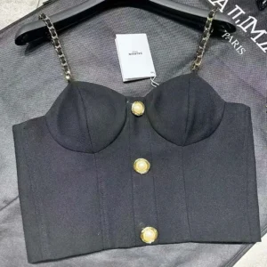 Balmain Women Top Mit Kettenriemen-Black