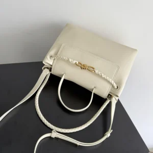 Bottega Veneta Women Ciao Ciao in Silky Calf Leather-White 817231V