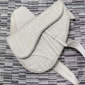 Dior Men Saddle Bag Beige Dior Gravity Outline Leather and Beige Grained Calfskin