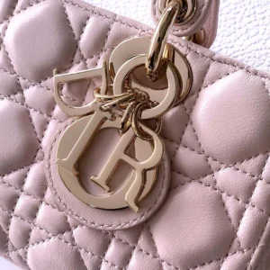 Dior Women Small Lady D-Joy Bag Powder Pink Cannage Lambskin