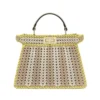 Fendi Women Peekaboo ISeeU Small Multicolor Interlaced Leather Bag
