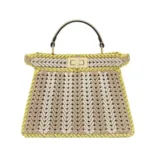 Fendi Women Peekaboo ISeeU Small Multicolor Interlaced Leather Bag