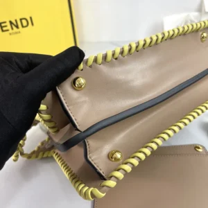 Fendi Women Peekaboo ISeeU Small Multicolor Interlaced Leather Bag