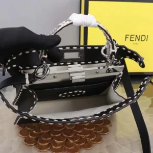 Fendi Women Peekaboo Iseeu Small Black Selleria Bag