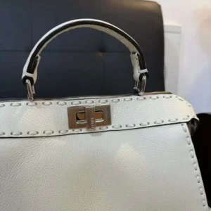 Fendi Women Peekaboo Iseeu Small White Selleria Bag