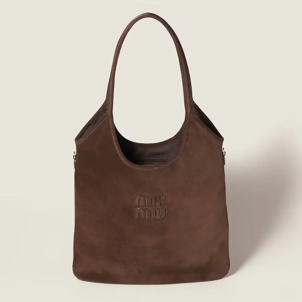 Miu Miu Women Ivy Suede Bag-Dark Brown 5BG2312CSS 1 Miu Miu Women Ivy Suede Bag-Dark Brown 5BG2312CSS