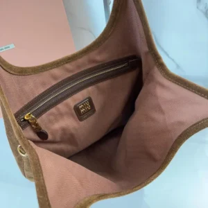 Miu Miu Women Ivy Suede Bag-Dark Brown 5BG2312CSS