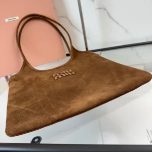 Miu Miu Women Ivy Suede Bag-Dark Brown 5BG2312CSS