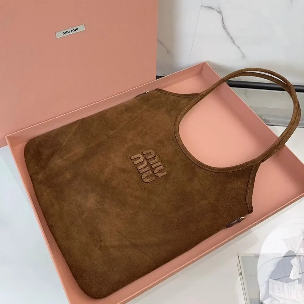 Miu Miu Women Ivy Suede Bag-Dark Brown 5BG2312CSS 5 Miu Miu Women Ivy Suede Bag-Dark Brown 5BG2312CSS