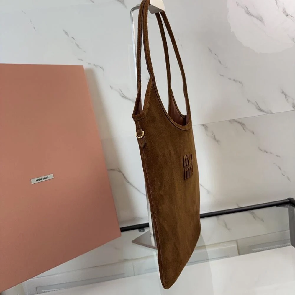 Miu Miu Women Ivy Suede Bag-Dark Brown 5BG2312CSS 4 Miu Miu Women Ivy Suede Bag-Dark Brown 5BG2312CSS