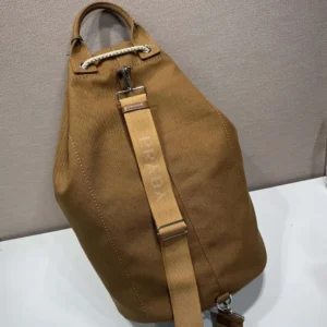 Prada Unisex Canvas Drawstring Duffle Bag-Brown 2VY0112CYA