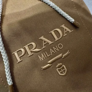 Prada Unisex Canvas Drawstring Duffle Bag-Brown 2VY0112CYA