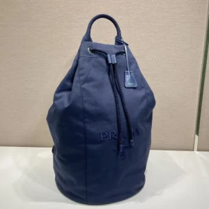 Prada Unisex Canvas Drawstring Duffle Bag-Navy 2VY0112CYA