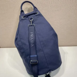 Prada Unisex Canvas Drawstring Duffle Bag-Navy 2VY0112CYA
