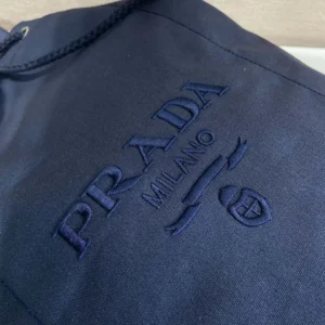 Prada Unisex Canvas Drawstring Duffle Bag-Navy 2VY0112CYA