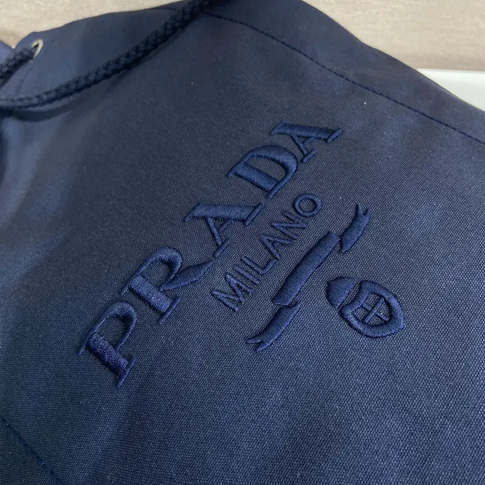 Prada Unisex Canvas Drawstring Duffle Bag-Navy 2VY0112CYA 10 Prada Unisex Canvas Drawstring Duffle Bag-Navy 2VY0112CYA