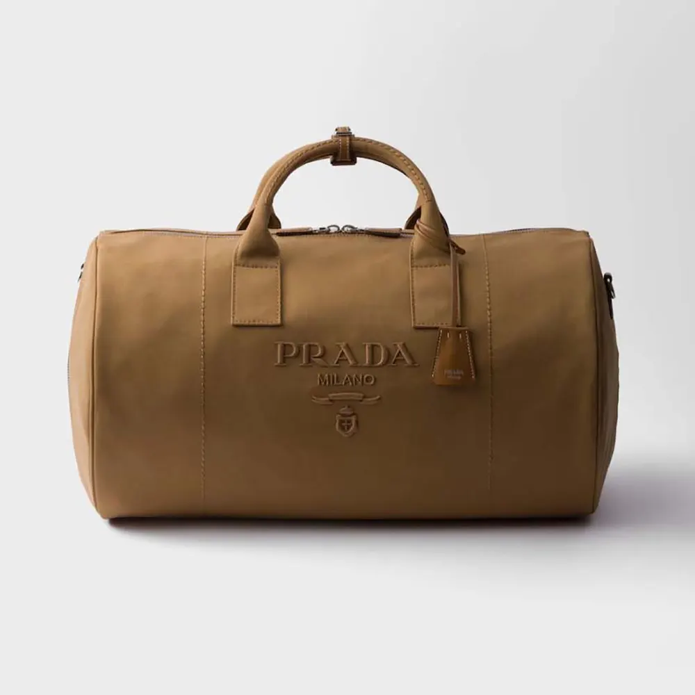 Prada Unisex Canvas Duffle Bag-Brown 2VC051 1 Prada Unisex Canvas Duffle Bag-Brown 2VC051