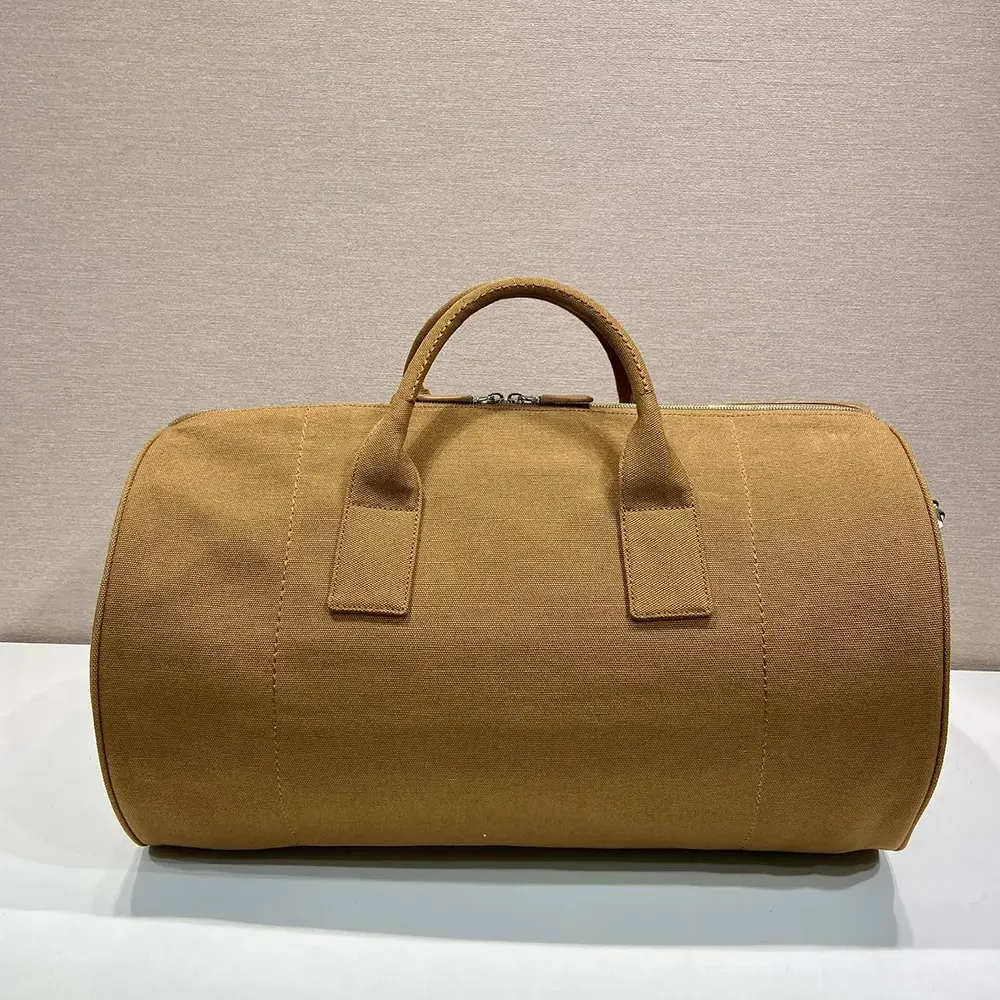 Prada Unisex Canvas Duffle Bag-Brown 2VC051 3 Prada Unisex Canvas Duffle Bag-Brown 2VC051