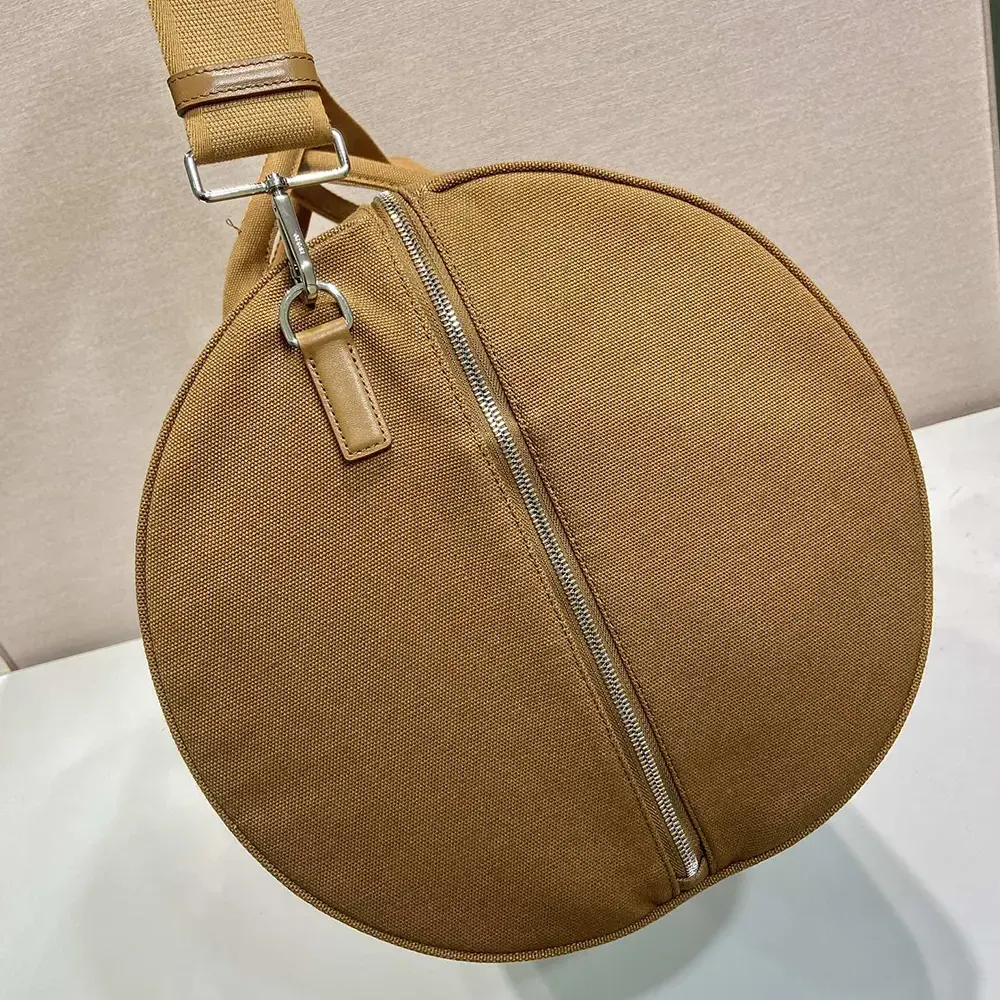 Prada Unisex Canvas Duffle Bag-Brown 2VC051 7 Prada Unisex Canvas Duffle Bag-Brown 2VC051