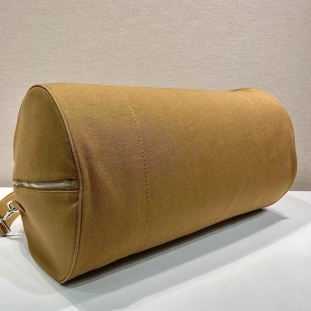 Prada Unisex Canvas Duffle Bag-Brown 2VC051 6 Prada Unisex Canvas Duffle Bag-Brown 2VC051