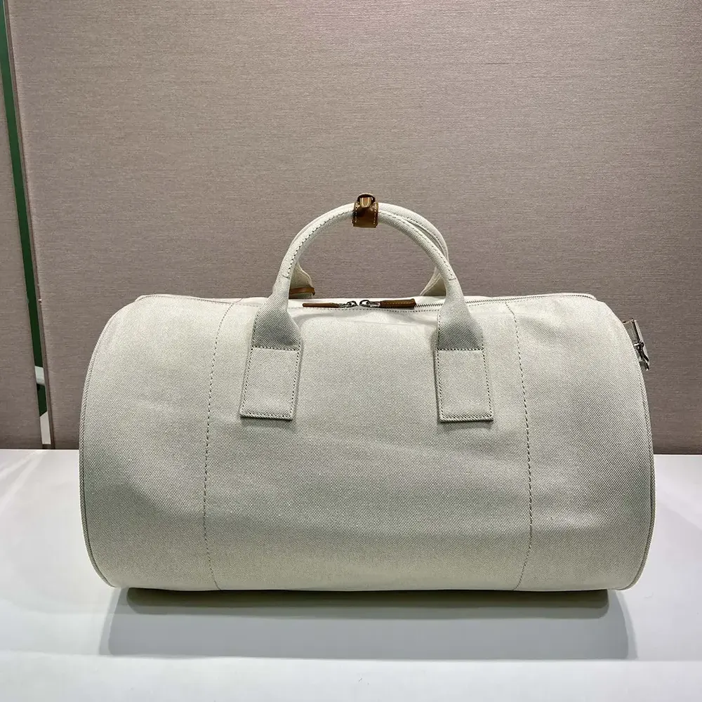 Prada Unisex Canvas Duffle Bag-White 2VC051 3 Prada Unisex Canvas Duffle Bag-White 2VC051