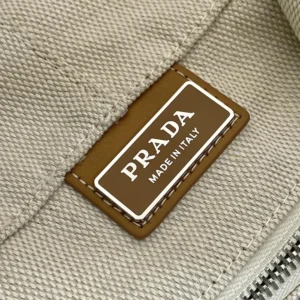 Prada Unisex Linen Blend Drawstring Duffel Bag-White 2VY0112CX9