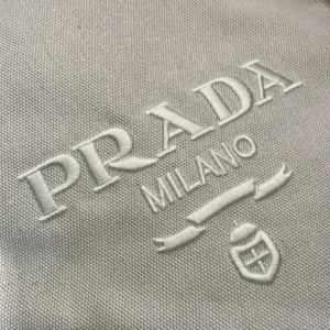 Prada Unisex Linen Blend Drawstring Duffel Bag-White 2VY0112CX9