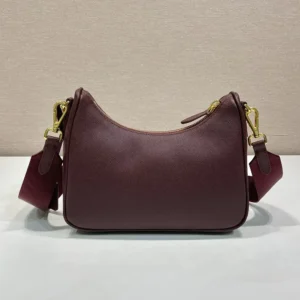 Prada Unisex Re-Edition 2005 Saffiano Leather Bag-Maroon 1BH204