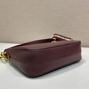 Prada Unisex Re-Edition 2005 Saffiano Leather Bag-Maroon 1BH204