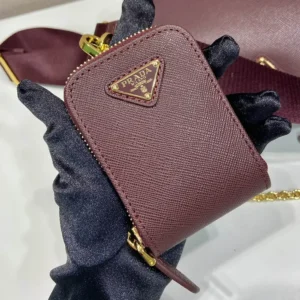 Prada Unisex Re-Edition 2005 Saffiano Leather Bag-Maroon 1BH204