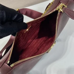 Prada Unisex Re-Edition 2005 Saffiano Leather Bag-Maroon 1BH204