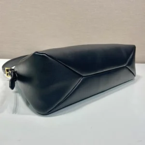 Prada Women Aimée Large Leather Shoulder Bag-Black 1BC228