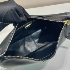 Prada Women Aimée Large Leather Shoulder Bag-Black 1BC228