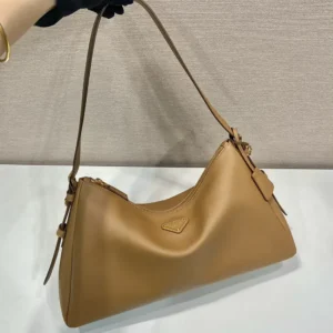Prada Women Aimée Large Leather Shoulder Bag-Brown 1BC228