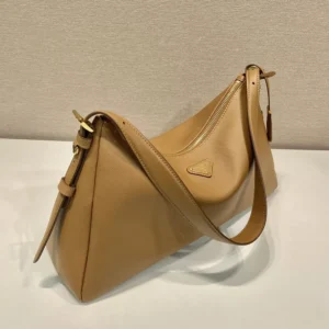 Prada Women Aimée Large Leather Shoulder Bag-Brown 1BC228