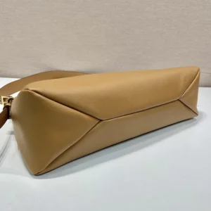 Prada Women Aimée Large Leather Shoulder Bag-Brown 1BC228