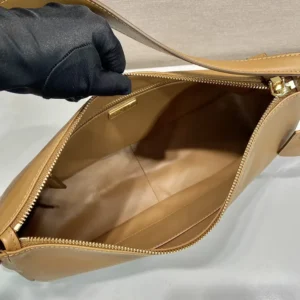 Prada Women Aimée Large Leather Shoulder Bag-Brown 1BC228