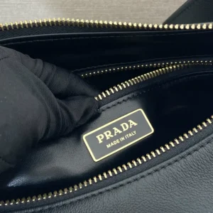 Prada Women Aimée Medium Leather Shoulder Bag-Black 1BC229