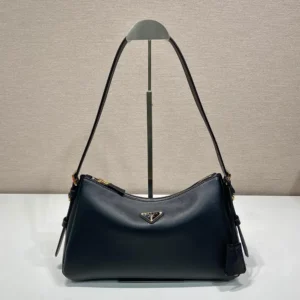 Prada Women Aimée Medium Leather Shoulder Bag-Black 1BC229